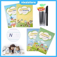 4 Book Magic Children 3D Copybook For Calligraphy Number English Handwriting Books Learning Math Wri