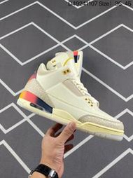 耐吉 J Balvin x Nike Air Jordan 3 聯名款 漸變彩虹笑臉 AJ3 聯名白藍紅 籃球鞋