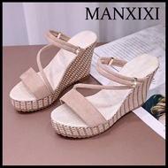 MANXIXI Thời Trang Phụ Nữ Nêm Giày Cao Gót 3.93 Inches Đẹp Giải Trí Dép (Kích Thước 35-40)