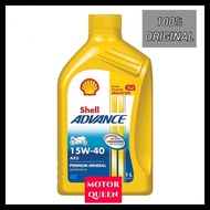 SHELL ADVANCE 15W-40 AX5 Engine Oil Minyak 4T Enjin Hitam 100% Original