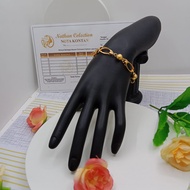 Nathan - Gelang Wanita Dewasa Sosislita Karir Lapis Emas Muda 5.0 gram Model Rantai bulat kombinasi