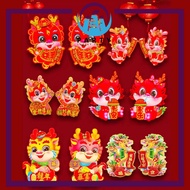 (1Pair) CNY2024 New Year Dragon Sticker / Stickers Dragon Year Dragon Zodiac Door Stickers 年农历新年龙生肖门
