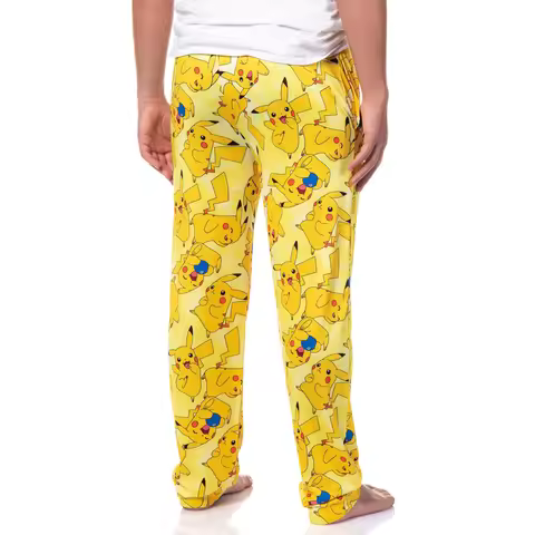 Bandai Pocket Monster Pikachu Full Over Print Adult Kids Wide-leg Pajama Pants Matching Family Outfi