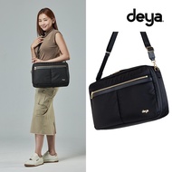 deya-posh Lightweight Fashionable Three-Purpose Laptop Backpack Black-Water-Repellent Antibacterial 