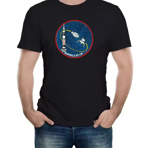 Reality Glitch Apollo 9 Mission T-Shirt - Space Science Astronaut Crew Badge Tee