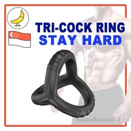 Men Penis Ring Tri Cock Ring Stay Hard Adult Sex Toy for Men HappyBanana