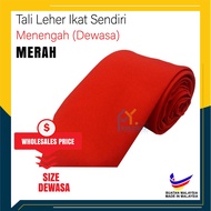 MERAH RED ADULT TIE / SCHOOL SUPERVISOR NECKTALI RED TYPE OF YOUR OWN TIE (RED SCHOOL TIE) - TLI07