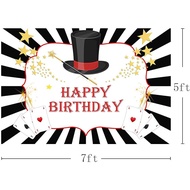 MEHOFOND 7x5ft Magic Show Boy Birthday Backdrop Poker Las Vegas Casino Magician Party Supplies Backg