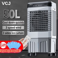 VCJ Air Cooler Fan Aircon 50L Air Conditioner 80W Portable Aircon Mobile Humidifier Spray Fan