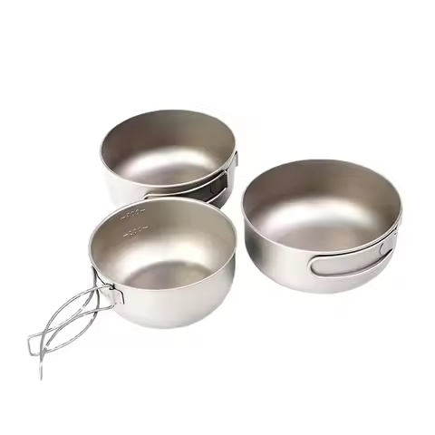 450ml 500ml 600ml Foldable Titanium Bowl Camping Barbecue Portable Picnic Bowl Travel Picnic Plate S