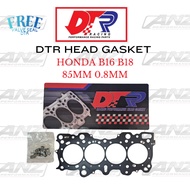 HONDA B16A B16B B18C DTR HEAD GASKET METAL 0.8MM 85MM FREE VALVE SEAL - B16 B18