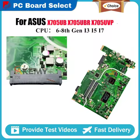 X705U X705UB Laptop Motherboard For ASUS VivoBook X705UVP X705UBR X705UBP X705UNR X705UF X705UV F705