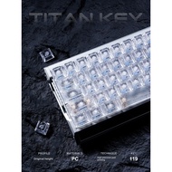 Titan Country Carbon Fiber White Ice Carbon Pattern Keycap Translucent ev63 Keyboard Side Engraving 