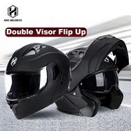 HNJ Helmet Motor Full Face Safety Flip Up Double Visor 100% Original Motorcycle DOT