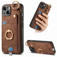 Suitable for Redmi Note 13 12 12S Pro Plus 5G 4G Turbo 12R A1 A2 Leather mobile phone case Ring card
