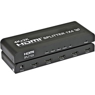4K 60Hz HDMI Splitter 1x4 1 In 4 Out HDMI 2.0 Video Converter Hub with Adapter Penyesuai Hub Penukar