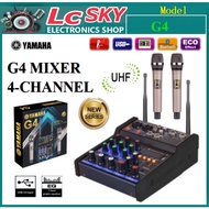 The Mixer YAMAHA G4 POWER MIXER 4 Channels USB bluetooth WITH 2 PCS WIRELESS MICROPHONE