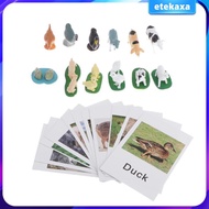 [Etekaxa] Animal Match Toy - Miniature Figurines with 2 Part Matching Farm Animals