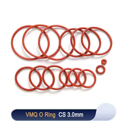 10/50pcs VMQ O Ring Gasket CS 3mm OD 10 ~ 150mm Red Waterproof Washer Round O Shape Silicone Ring Fo