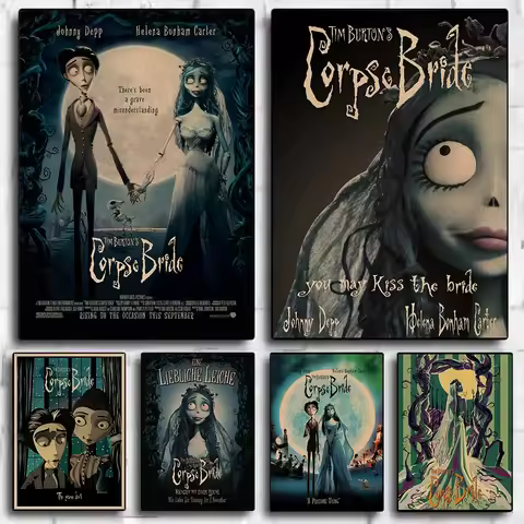 Classic Fantasy Horror Movie C-Corpse Bride Tim Burton's Film Retro Poster Canvas Painting Wall Pict