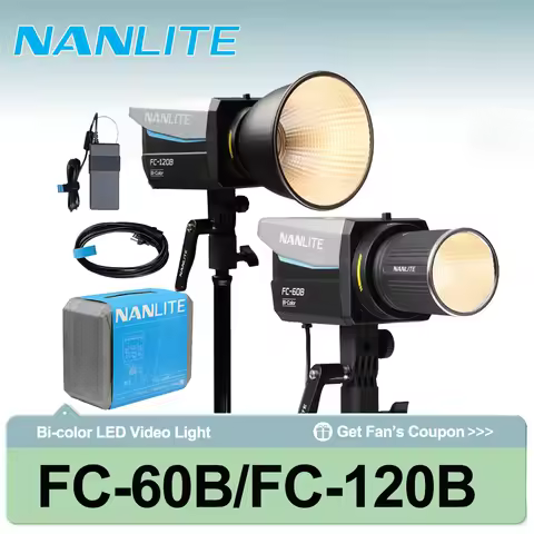 Nanlite FC-60B FC-120B Bi-Color LED Spotlight 2700K-6500K Photography Lighting Video Light for Live 