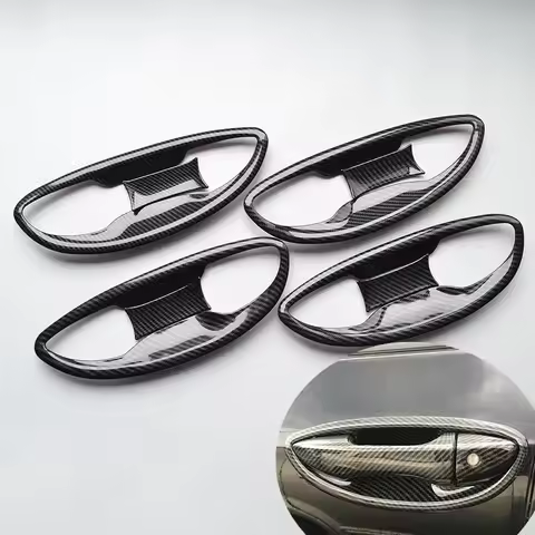 For Toyota Corolla Levin Altis 2014-2018 Carbon Fiber Chrome Car Door Handle Cover Trim Sticker Styl