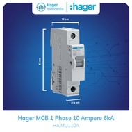 Hager Mcb 10A 10 Ampere 1P 1 Phase 6Ka Mcb Listrik Mu110A