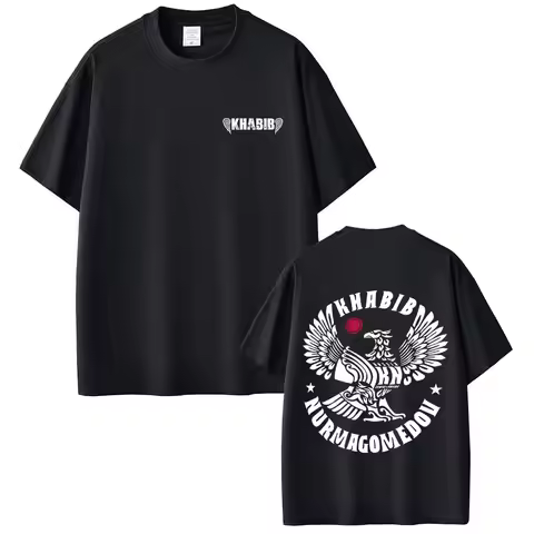 Russian Fighter Khabib Dagestan Eagle Graphic T-shirt Men Boxing Fitness Gym Oversized T Shirts Male