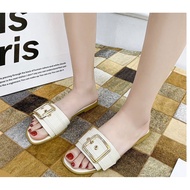 36-42 Size Plus Square Buckle Flat Slippers [SX105] Natami Shoes