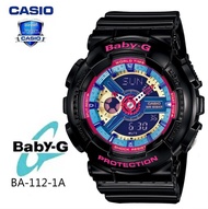 (รับประกัน 1 ปี) Casioนาฬิกาคาสิโอของแท้ BABY-G CMGประกันภัย 1 ปีรุ่น BA-112-1A นาฬิกาข้อมือผู้หญิง สายเรซิ่น