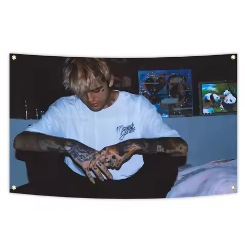 3x5 Ft 90x150cm Lil Singer Peep Tapestry Garage Flags for Bedrooms Custom Flag to Hang Outdoor Decor