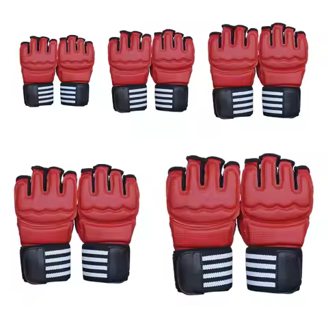 2x Boxing Gloves Mitts Red Sparring Gear for Men Women Adult Unisex Workout Sparring