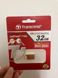 [Transcend] 創見 JetFlash 710 32GB USB3.0 隨身碟 鋅合金防水抗震碟 (奢華金)