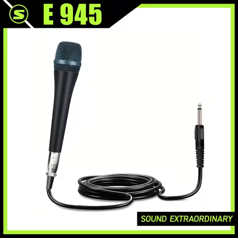 E945 E 945 Wired Dynamic Cardioid Microphone E945S Handheld Mic With Cable, Mic Clip and Leather Bag