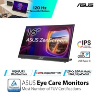 ASUS ZenScreen MB16QHG Portable Monitor - 16", 16:10 WQXGA (2560 x 1600) IPS panel, 120 Hz refresh rate, DisplayHDR™ 400, 100% DCI-P3, L-shaped kickstand, tripod, USB Type-C®, HDMI®, Flicker Free, Low Blue Light, FSC Mix-certified