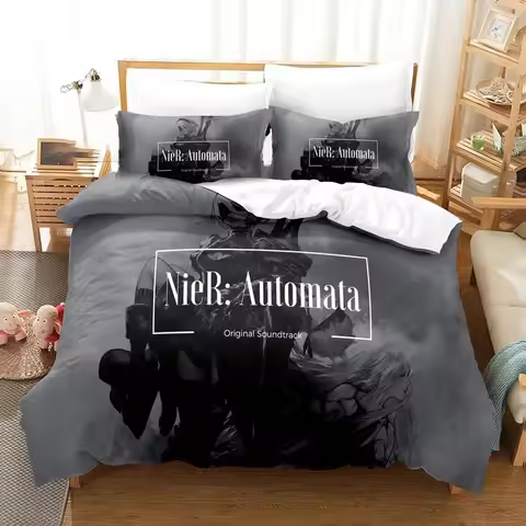 3D Print Game NieR Automata YoRHa No.2 Type B 2B Bedding Set Boys Girls Twin Queen Size Duvet Cover 