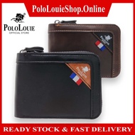 Original Polo Louie Men PU Leather Short Purse Zipper Wallet Dompet