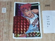 未撕過 閃中閃 1995年版 90%新(咭背有黃) 櫻木花道 Bandai Slam Dunk TV Star Member Part 3 Cards No 64 男兒當入樽 閃卡 咭 日版 淨