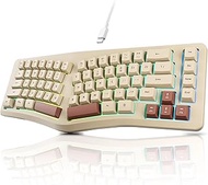 7KEYS Wired Ergonomic Keyboard, Compact Mini Split Keyboard 69 Keys, 14+ RGB Backlight, Detachable U