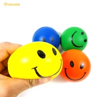 1PCS Smile Face Print Sponge Foam Squeeze Stress Ball Relief Yoga Gym Fitness Toy Hand Wrist Exercise PU Rubber Toy Balls