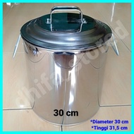 Panci Stainless 30 cm/Oblong/Tong Air/Dandang/Panci Air/Tong Bubur/Dandang Kukusan Ukuran Besar/Panc