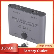 Bi Directional USB C Switch Splitter 8K USB C Switcher KVM 8K 60Hz 4K 144Hz Video for Multiple Sourc