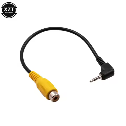 2.5mm Stereo AV Jack Male Plug To RCA Female Adapter AV In Video Cable Converter for GPS and Rear Ca