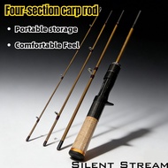 Nagas 4-Section Portable Trout Spinning Baitcasting Carbon Fiber Ultralight BFS Fishing Rod for Stre
