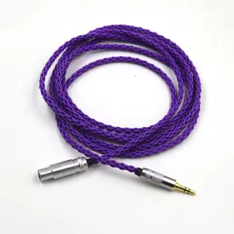 Purple 8 Core Audio headphone attached cables 3.5mm stereo plug to mini XLR for AK G Q701, K240S ,K2