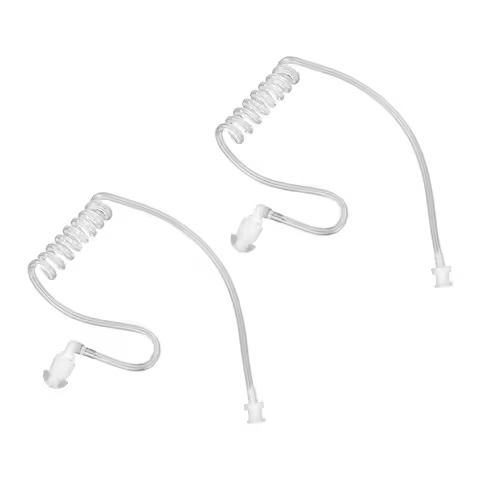 Replacement Clear Acoustic Tube, Replacement for Two Way Radio Earpiece, Headset, 2 Pack