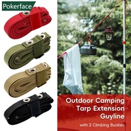 POKERFACE 315*2CM Outdoor Camping Tarp Extension Belt with Carabiner Multifunctional Adjustable Hang