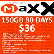 [B1] M1 Maxx $36 150GB IDD 90Days / Renewal Plan / Mobile Top Up