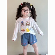 Girls Sunscreen Clothing 2025 Children's Fashionable t-Shirt Clothes Baby Girl Fashionable Thin Long