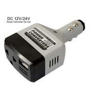 Universal Car Power Inverter DC 12V/24V to AC 220V Voltage Converter with USB Plug Indicator Light Safe Voltage